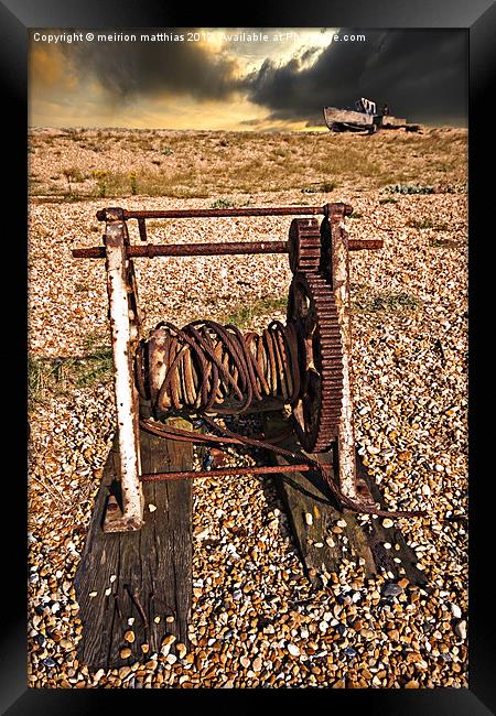 the rusty winch Framed Print by meirion matthias