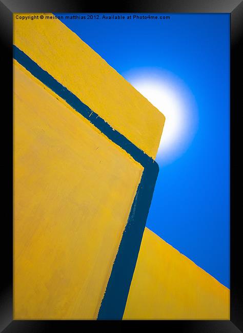 abstract yellow and blue Framed Print by meirion matthias