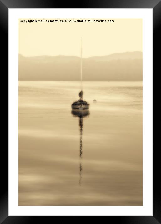 dreamy misty windermere morning Framed Mounted Print by meirion matthias