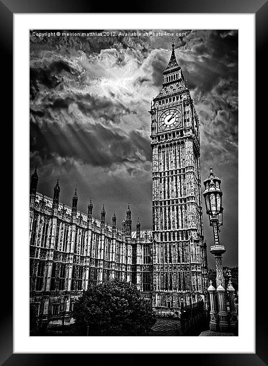 house of commons clock tower or big ben Framed Mounted Print by meirion matthias