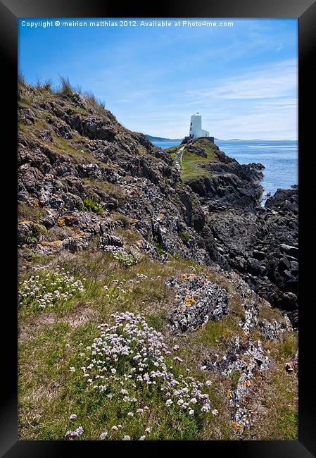 llanddwyn island lighthouse Framed Print by meirion matthias