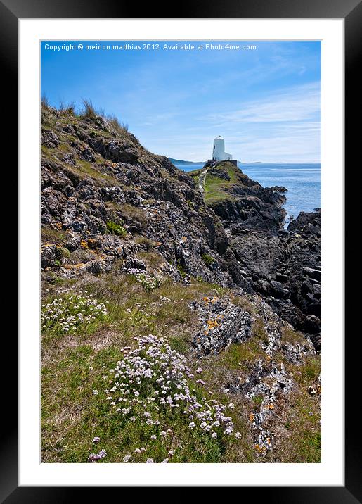 llanddwyn island lighthouse Framed Mounted Print by meirion matthias