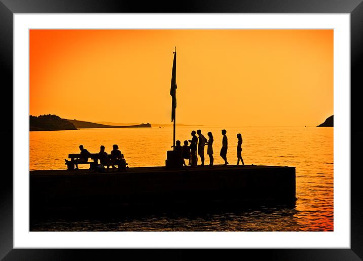 chilling at the pier Framed Mounted Print by meirion matthias
