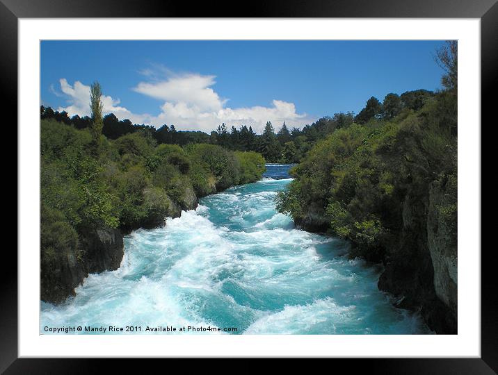 Huka Falls Waikato River NZ Framed Mounted Print by Mandy Rice