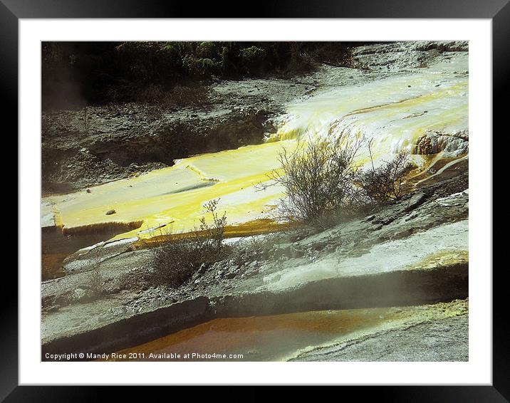 Solid Sulphur flow Framed Mounted Print by Mandy Rice