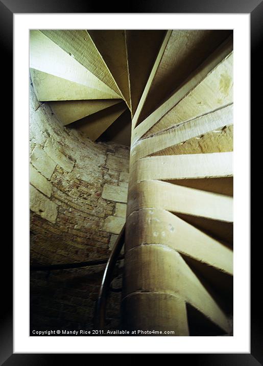 Spiral concrete stairs Framed Mounted Print by Mandy Rice