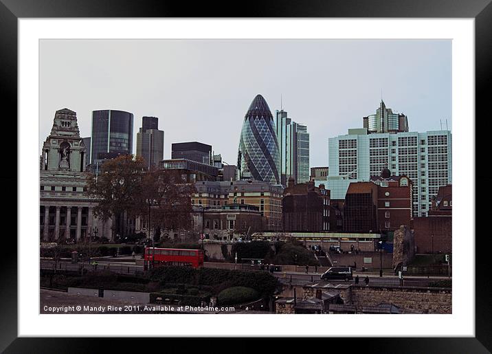 The Gherkin from The Tower Framed Mounted Print by Mandy Rice