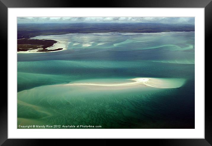 Aerial view over Barrier Reef Framed Mounted Print by Mandy Rice