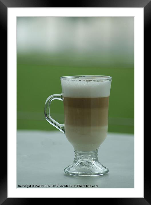 Stripey coloured Coffee Latte Framed Mounted Print by Mandy Rice