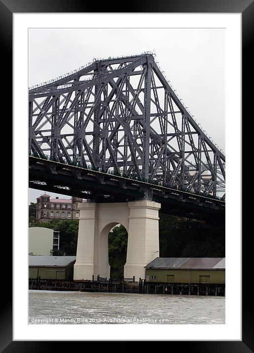 Story Bridge over Brisbane River Framed Mounted Print by Mandy Rice