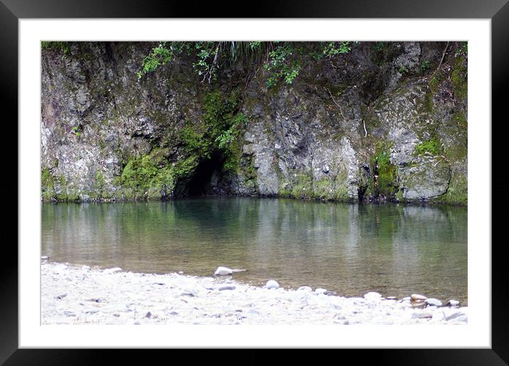 Waterfilled cave Framed Mounted Print by Mandy Rice