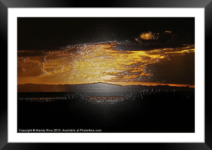 Sunset in Thames NZ Framed Mounted Print by Mandy Rice