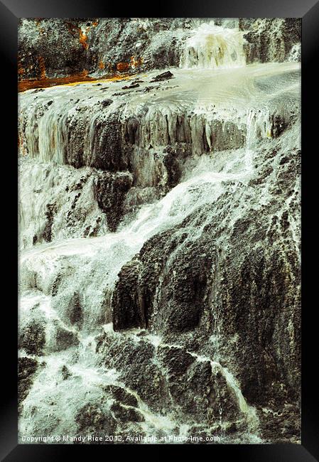 Sulphur waterfall Rotorua NZ Framed Print by Mandy Rice