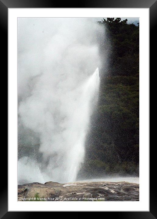 Geyser New Zealand Framed Mounted Print by Mandy Rice