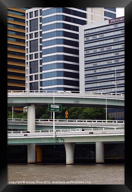 River Roads and Office Blocks Framed Print by Mandy Rice