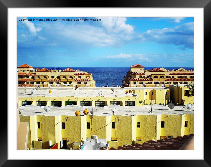  Rooftops to sea Framed Mounted Print by Mandy Rice