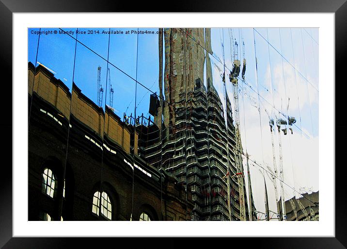  Reflections in the building Framed Mounted Print by Mandy Rice