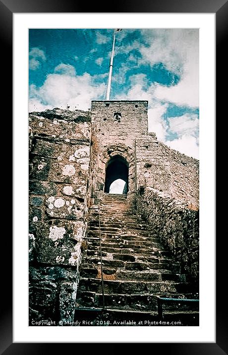 Steps of Carisbrook Castle Framed Mounted Print by Mandy Rice
