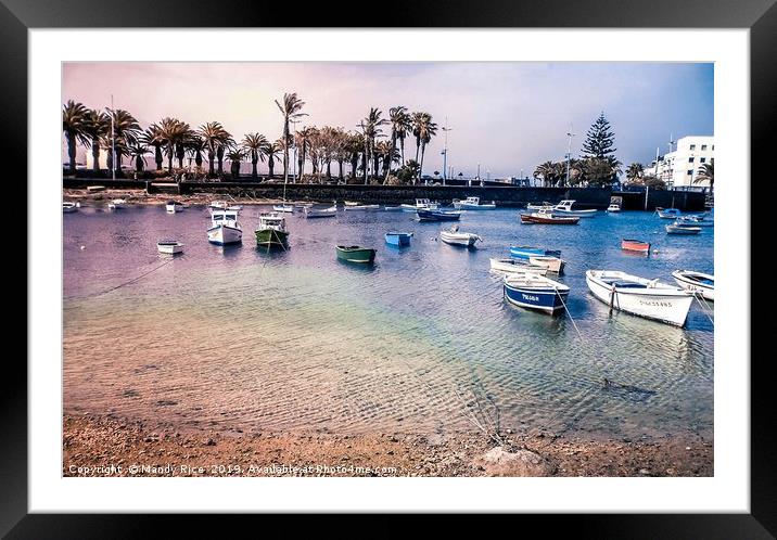 Moored boats Framed Mounted Print by Mandy Rice