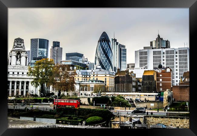 London view from Tower of London Framed Print by Mandy Rice