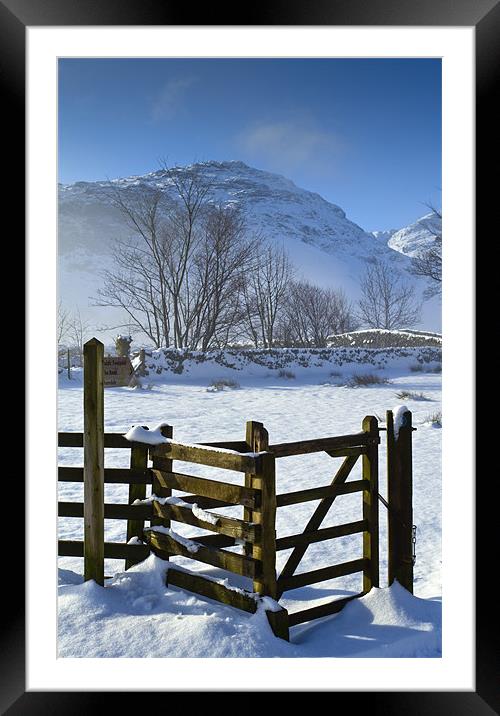 Pike Of Blisco In Winter Framed Mounted Print by Richard Nicholls