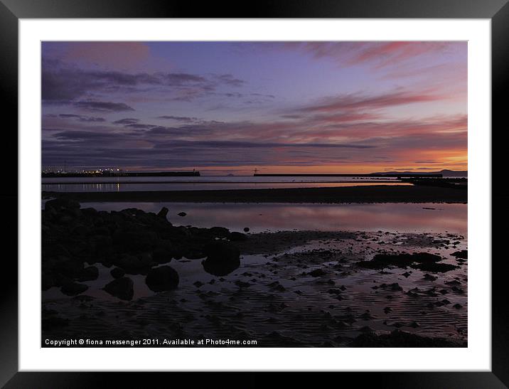 North beach Ardrossan Sunset Framed Mounted Print by Fiona Messenger