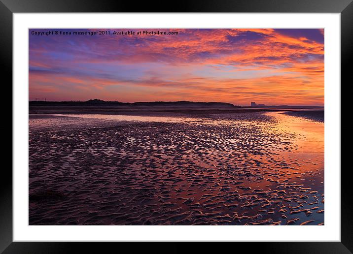 Skyfire Beach Sunrise Framed Mounted Print by Fiona Messenger