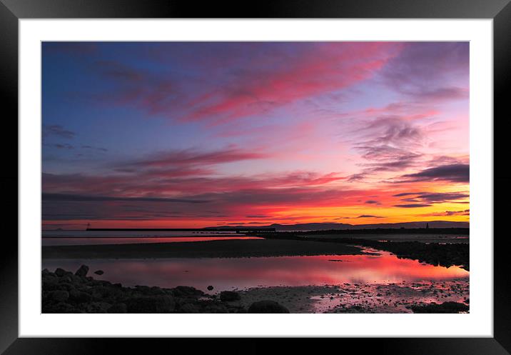 Rainbow Sunset Framed Mounted Print by Fiona Messenger