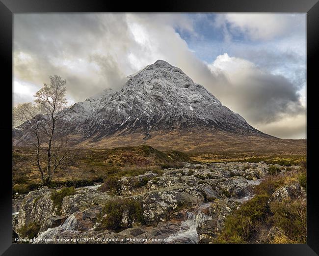 Snow Capped Buachaille Etive Mor Framed Print by Fiona Messenger