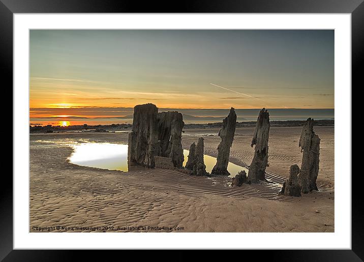 Sunset Wreck Framed Mounted Print by Fiona Messenger