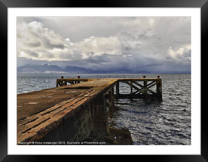 Portencross view to Arran Framed Mounted Print by Fiona Messenger