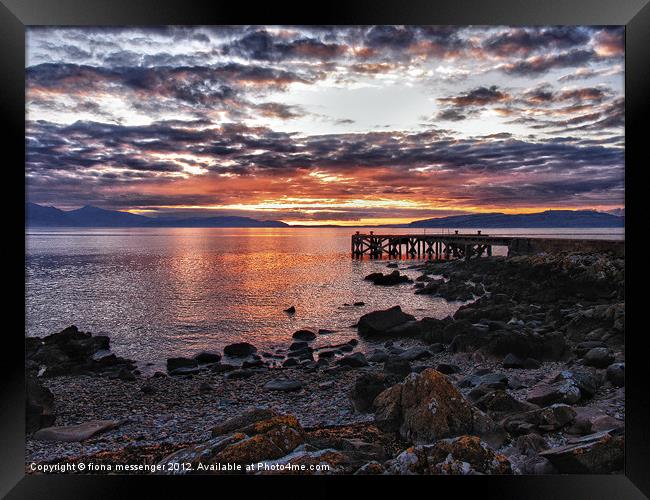 Sunset at the Jetty Framed Print by Fiona Messenger