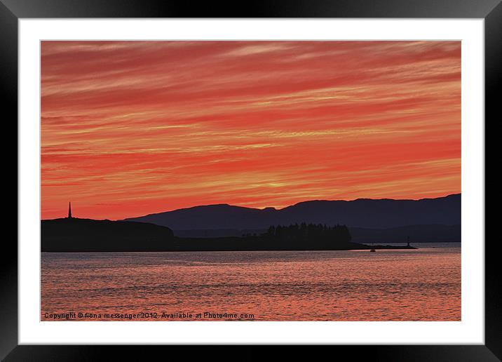 Oban Sunset Framed Mounted Print by Fiona Messenger