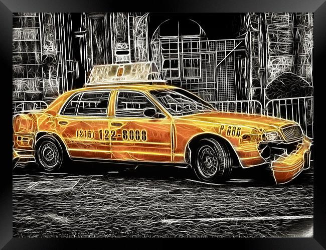 Taxi for Govan Framed Print by Fiona Messenger