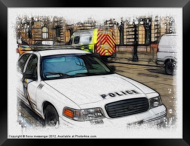 Philadelphia Police Car 2 Framed Print by Fiona Messenger