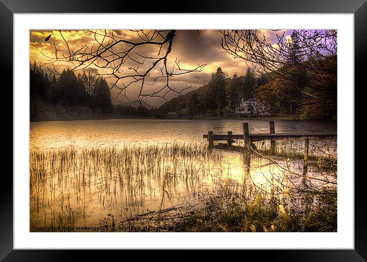 On Golden Loch Framed Mounted Print by Fiona Messenger