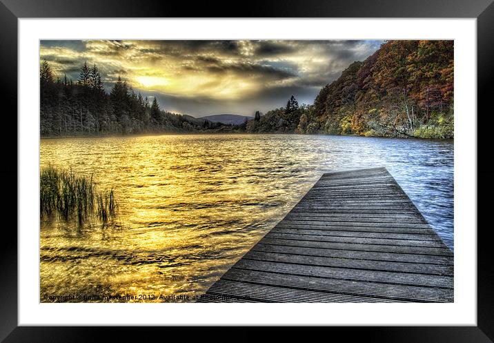 Loch Ard Sunset at the Jetty Framed Mounted Print by Fiona Messenger