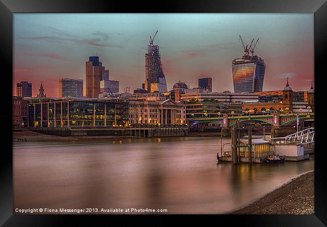 Days End in the City Framed Print by Fiona Messenger