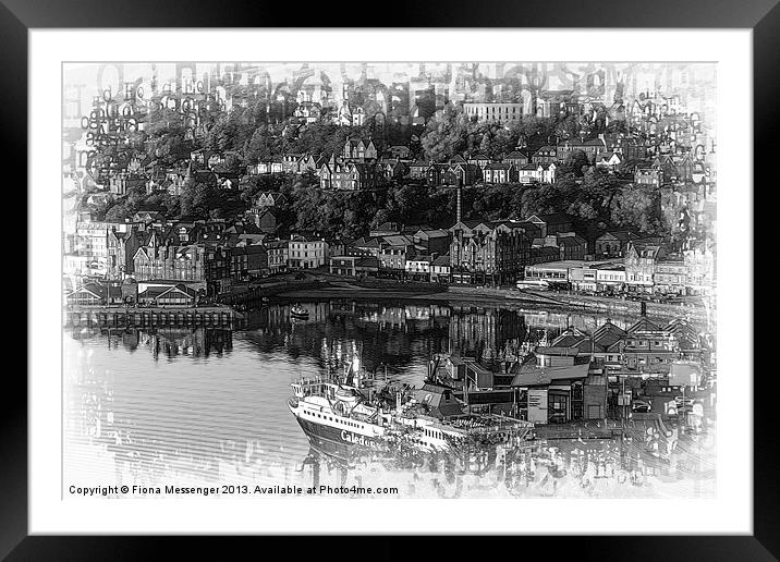 Oban in Black and White Framed Mounted Print by Fiona Messenger