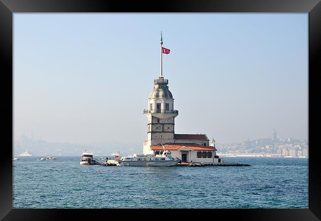 Istanbul. Light-house. Framed Print by Nelly Gogus