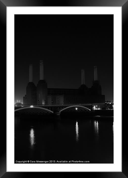 Battersea in black and white Framed Mounted Print by Sara Messenger