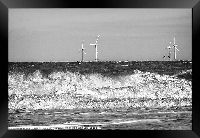 North sea wind turbines Framed Print by Sara Messenger