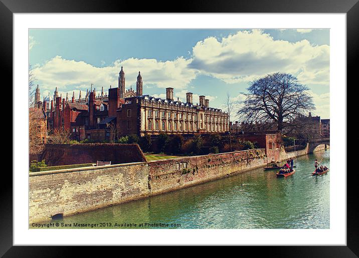 Clare college on the River Cam Framed Mounted Print by Sara Messenger