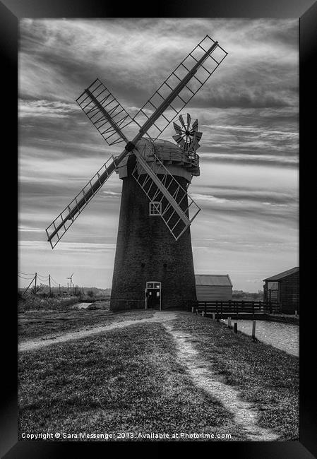 Mill in black & white Framed Print by Sara Messenger