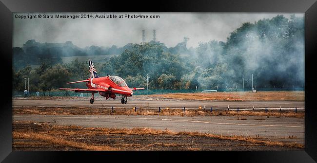RAF Red arrow hawk jet has landed Framed Print by Sara Messenger