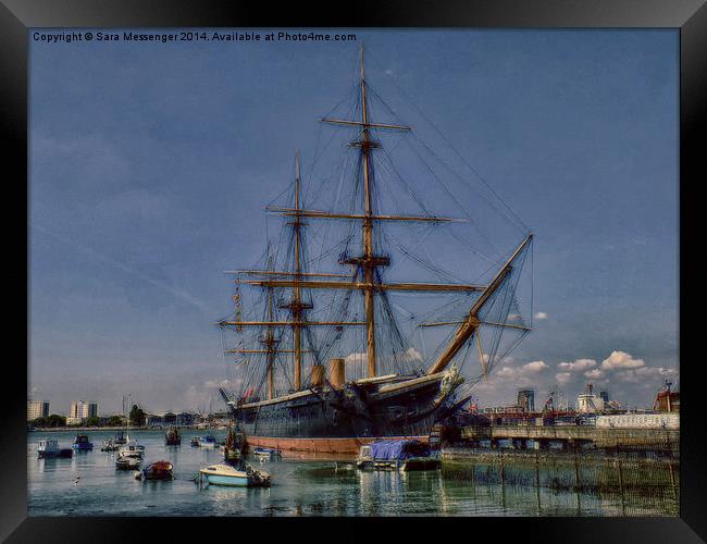  HMS Warrior Framed Print by Sara Messenger