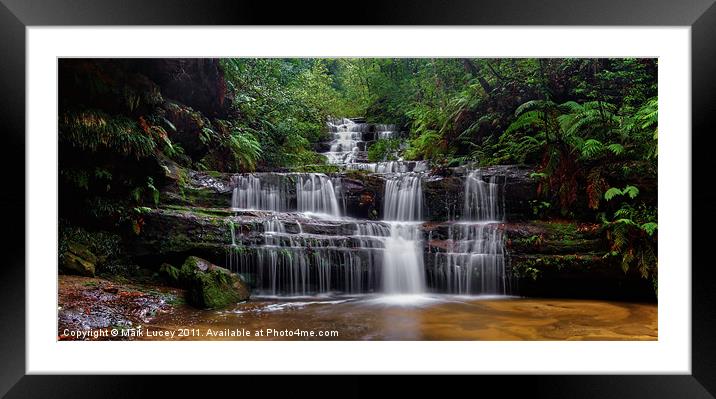 Flowing Terrace Falls Framed Mounted Print by Mark Lucey