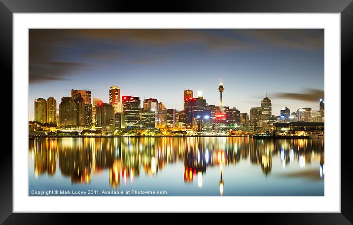 The Luminious City Framed Mounted Print by Mark Lucey