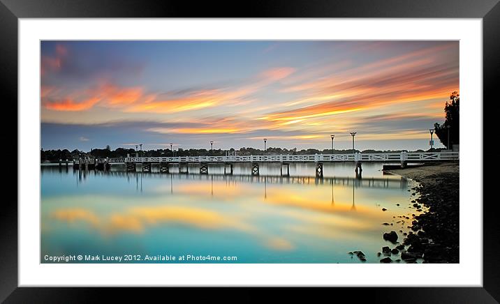 Reflections of a Jetty Framed Mounted Print by Mark Lucey