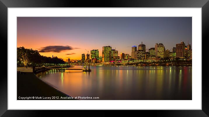 River Sunset Framed Mounted Print by Mark Lucey